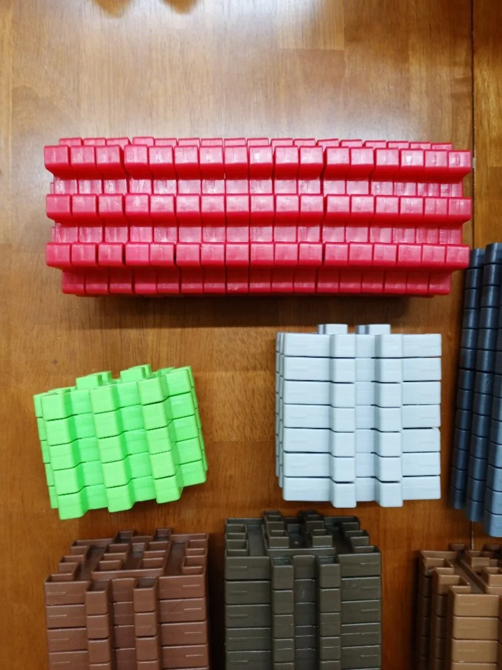 Little Tikes Waffle Blocks Building Block Lot Green Brown Grey Red